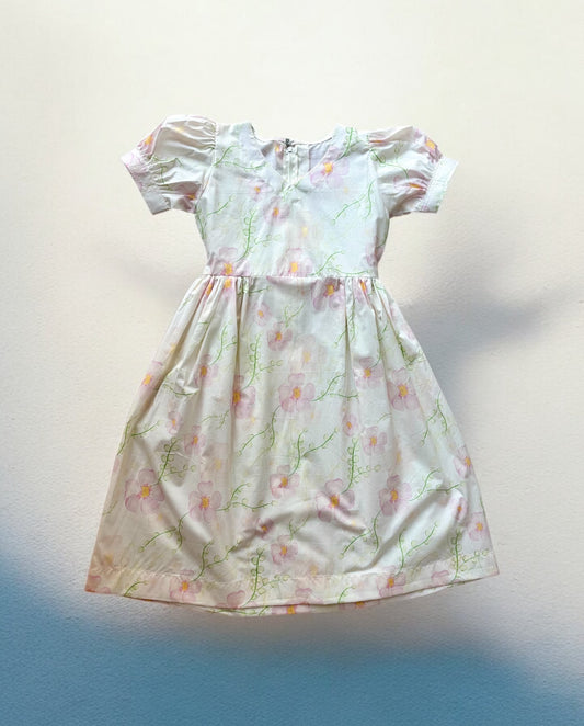 Puff sleeves dress - Soft flower